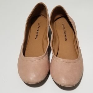 Lucky Brand Nude Emmie Ballet Flats Size 7.5